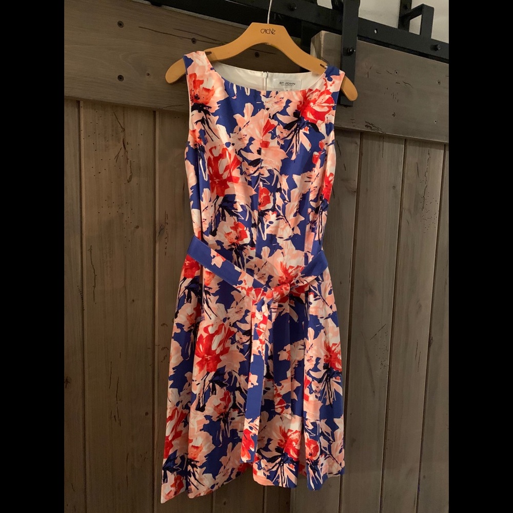 St. John floral sleeveless dress